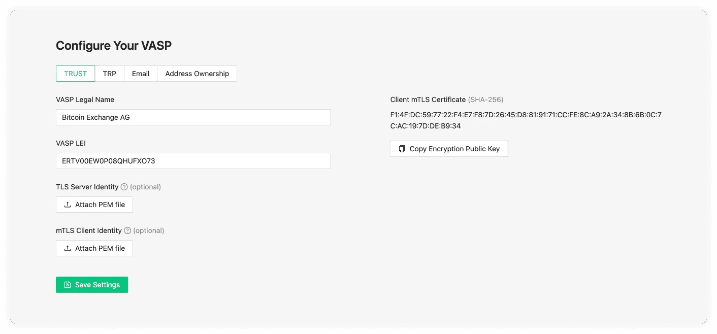 TRUST VASP configuration